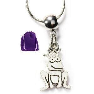 Frog Necklace - Frog with Crown Necklace Frog and Toad Gifts